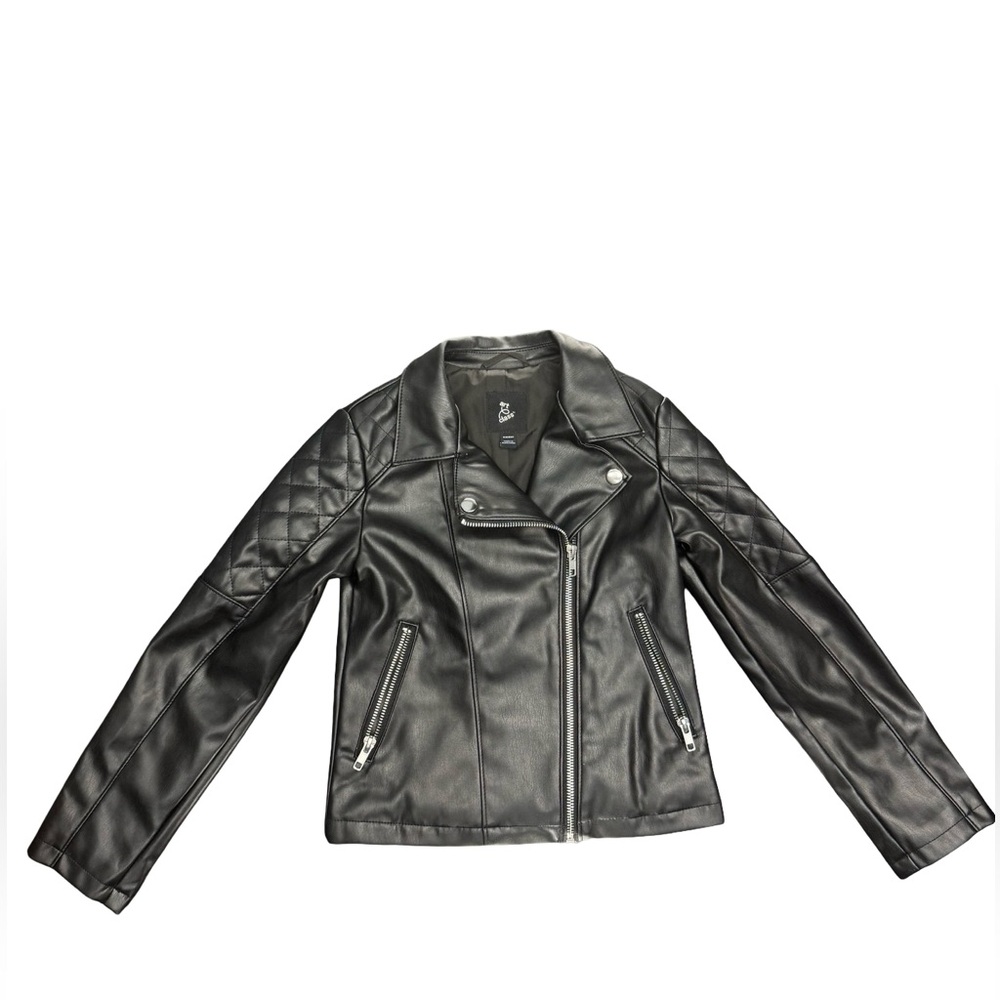 Art Class Black Cropped Moto Jacket Womens Small Biker Streetwear Zip Up